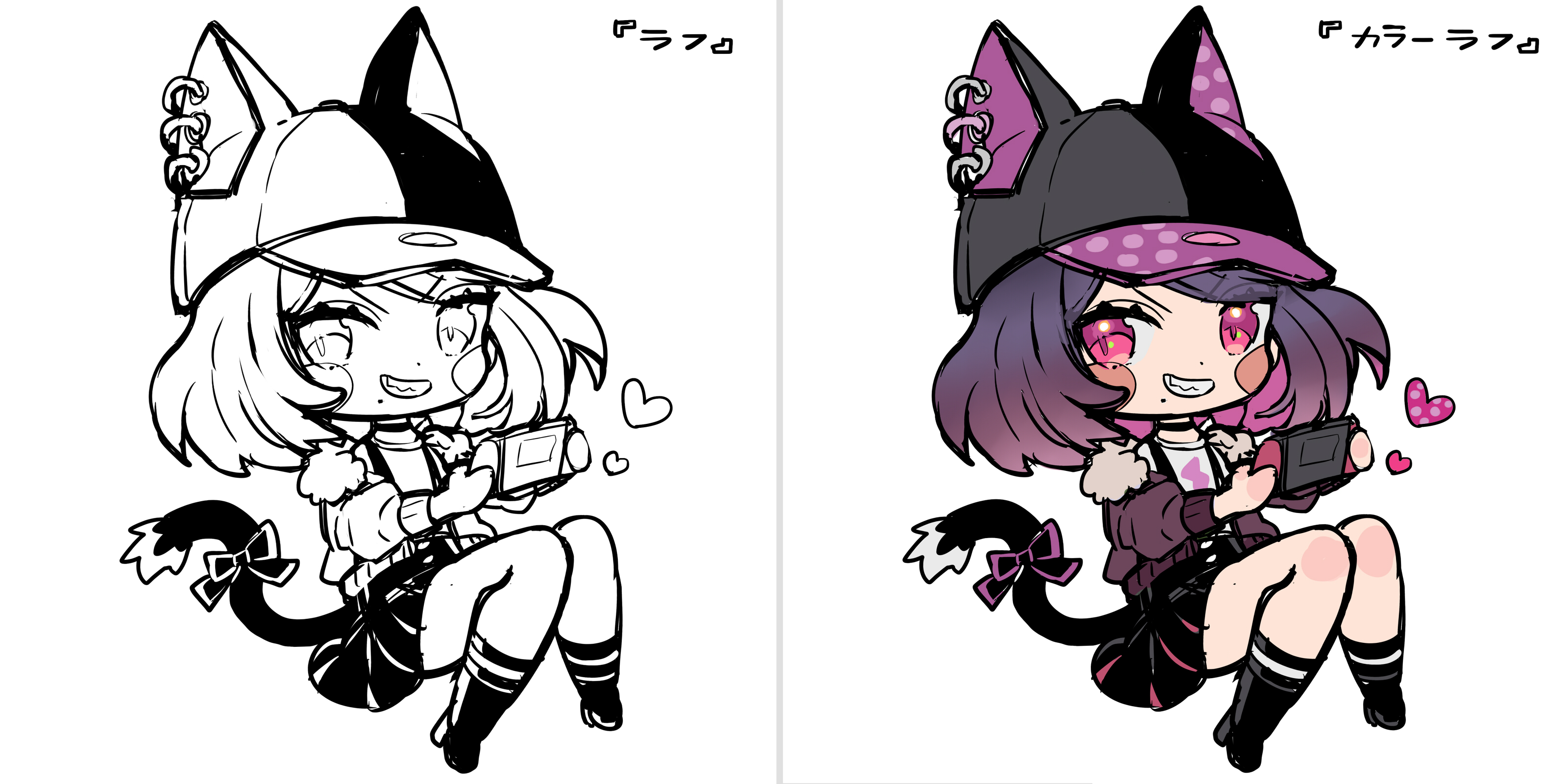 □デフォルメイラストができるまで｜けい ｜coconalaブログ